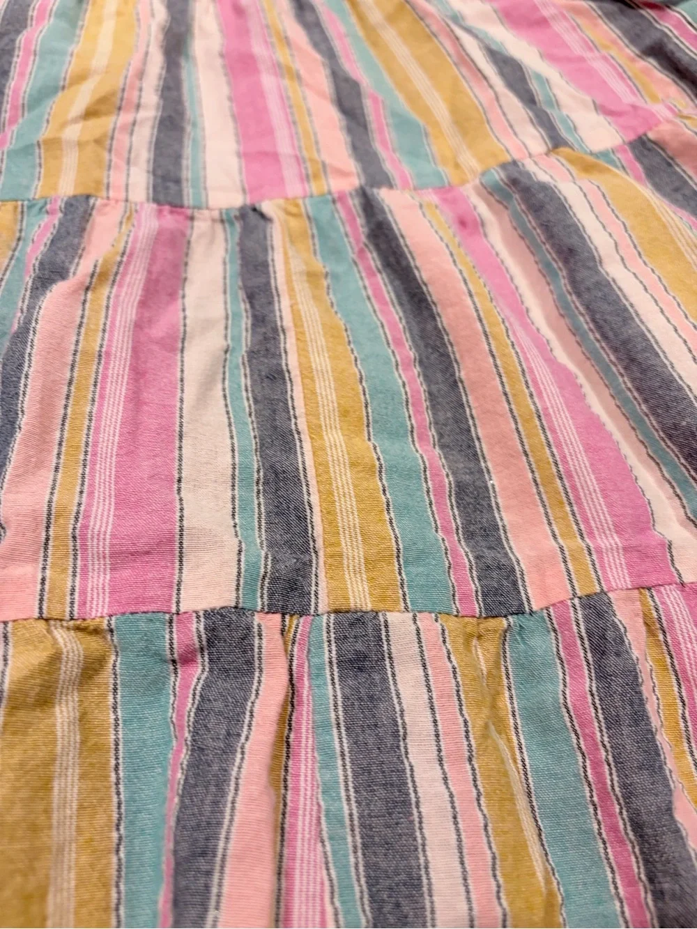 Cat & Jack Pink and Multi-Color Striped Tiered Sundress